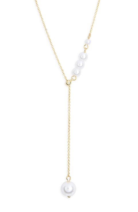 Faux Pearl Y-Necklace