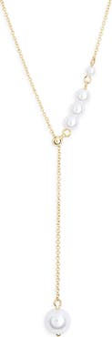 NORDSTROM RACK Faux Pearl Y-Necklace