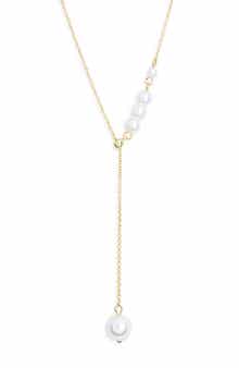 NORDSTROM RACK Faux Pearl Y-Necklace