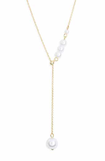 Faux Pearl Y-Necklace