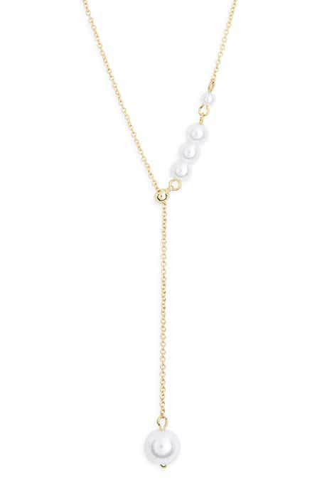 NORDSTROM RACK Faux Pearl Y-Necklace