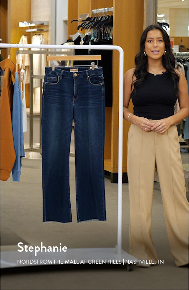 Meg Fab Ab High Waist Raw Hem Ankle Wide Leg Jeans, sales video thumbnail