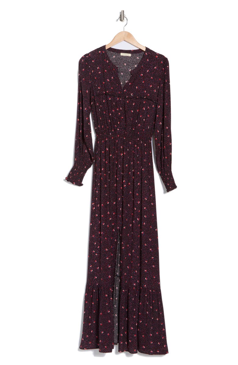 Lovestitch Long Sleeve Button Front Maxi Dress, Alternate, color, 