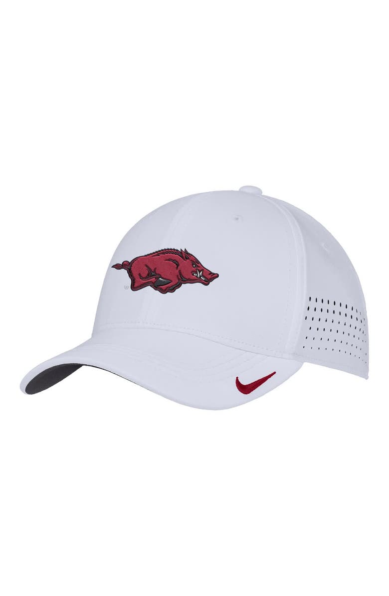 Nike Men's Nike White Arkansas Razorbacks 2025 On-Field Performance Flex Hat, Alternate, color,
