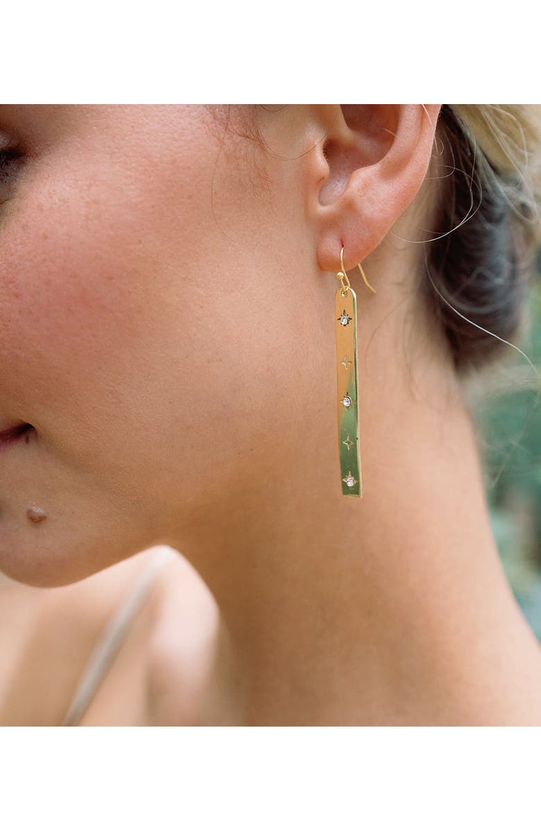 Matr Boomie Sitara Starry Long Linear Studded Earrings, Alternate, color, Gold