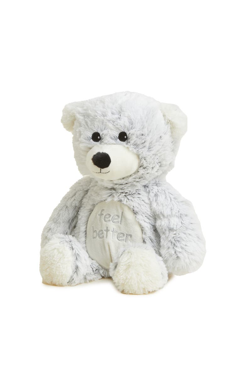 Warmies Feel Better Bear Plush Toy, Main, color, Light Gray