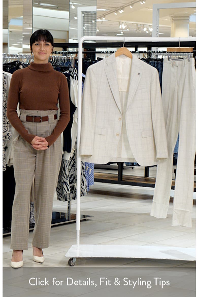 Midland Contemporary Fit Off White Windowpane Check Super 130s Wool Suit video