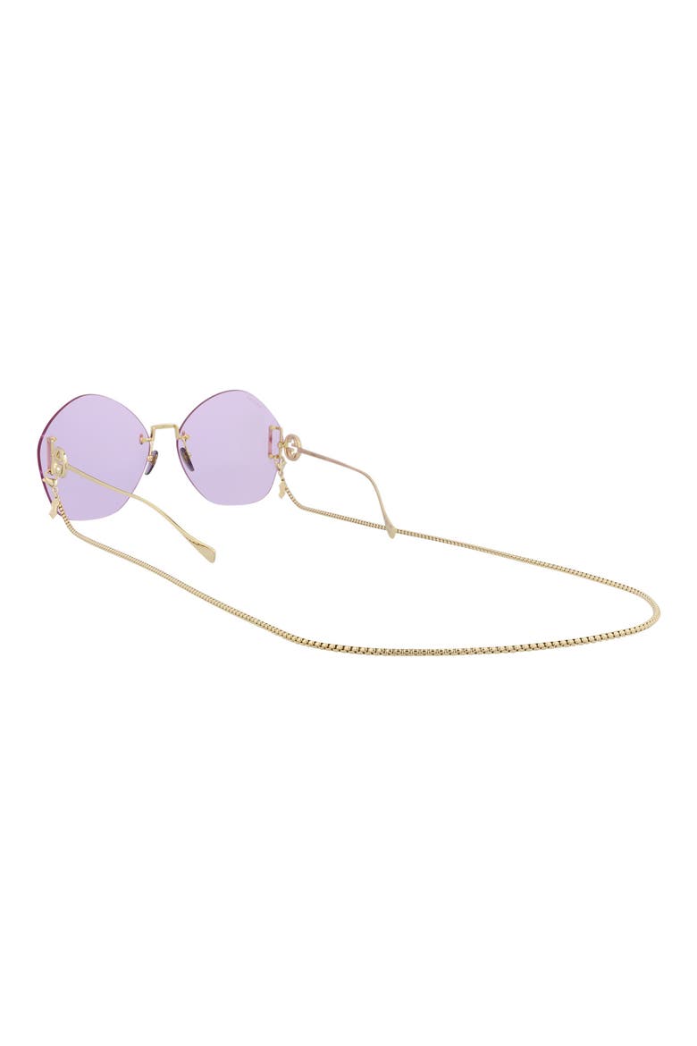 Novelty 65mm Oversize Round Sunglasses, Alternate, color, GOLD GOLD VIOLET