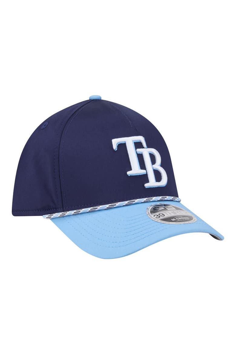 Men's New Era Navy/Light Blue Tampa Bay Rays Rope M-Crown A-Frame 39THIRTY Flex Hat, Alternate, color, Navy