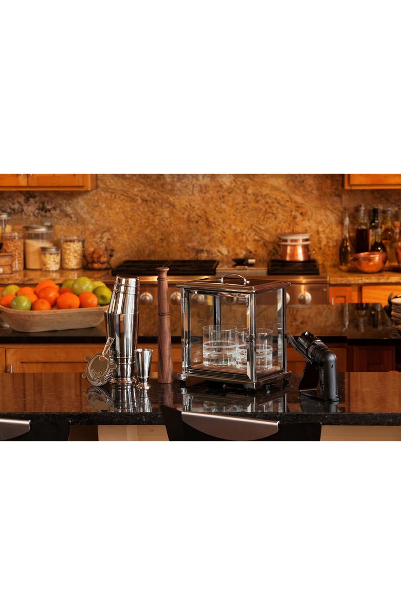 Fortessa Crafthouse Signature Collection The Smoking Box<sup>™</sup> & Handheld Smoker, Alternate, color, Silver/Clear