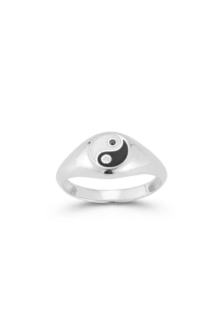 Yin & Yang Signet Ring, Main, color, SILVER