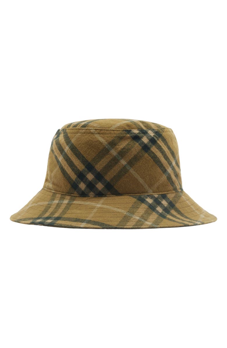 Burberry Check Brushed Cotton Twill Bucket Hat, Main, color, 
