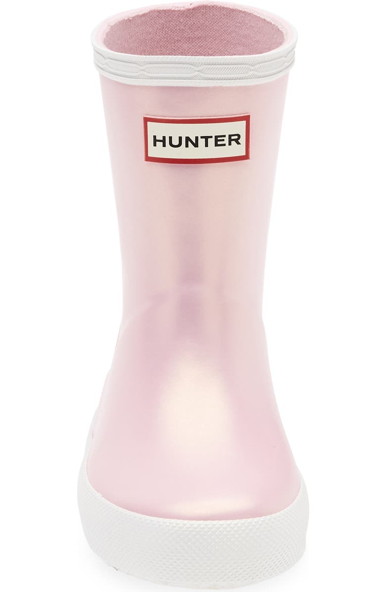 Hunter First Classic Nebula Waterproof Rain Boot, Alternate, color, Foxglove/ White