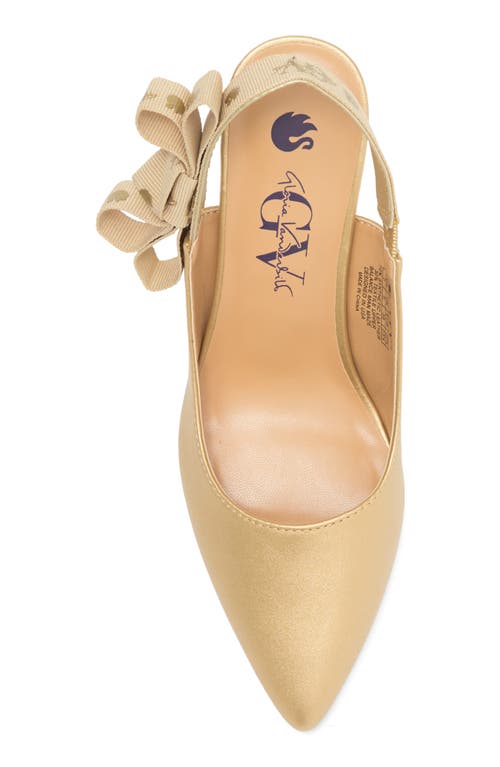 Gloria Vanderbilt Zsa Zsa Bow Slingback Pump In Gold Metallic