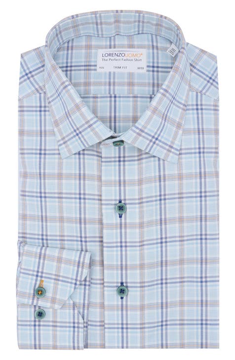 Trim Fit Plaid Check Dress Shirt