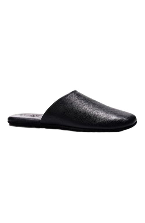 Anthony Veer Clark House Slippers in Black Pebble Leather  product