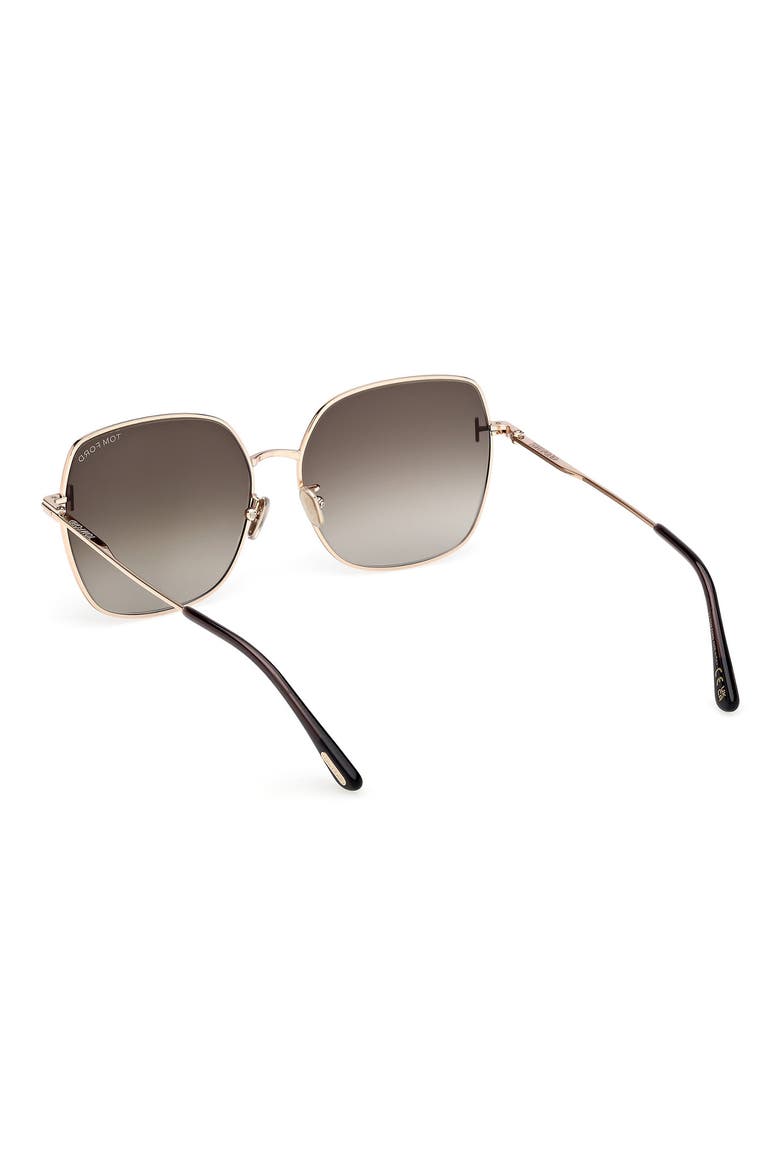 59mm Gradient Square Sunglasses, Alternate, color, SHINY ROSE GOLD / GRADIENT BROWN