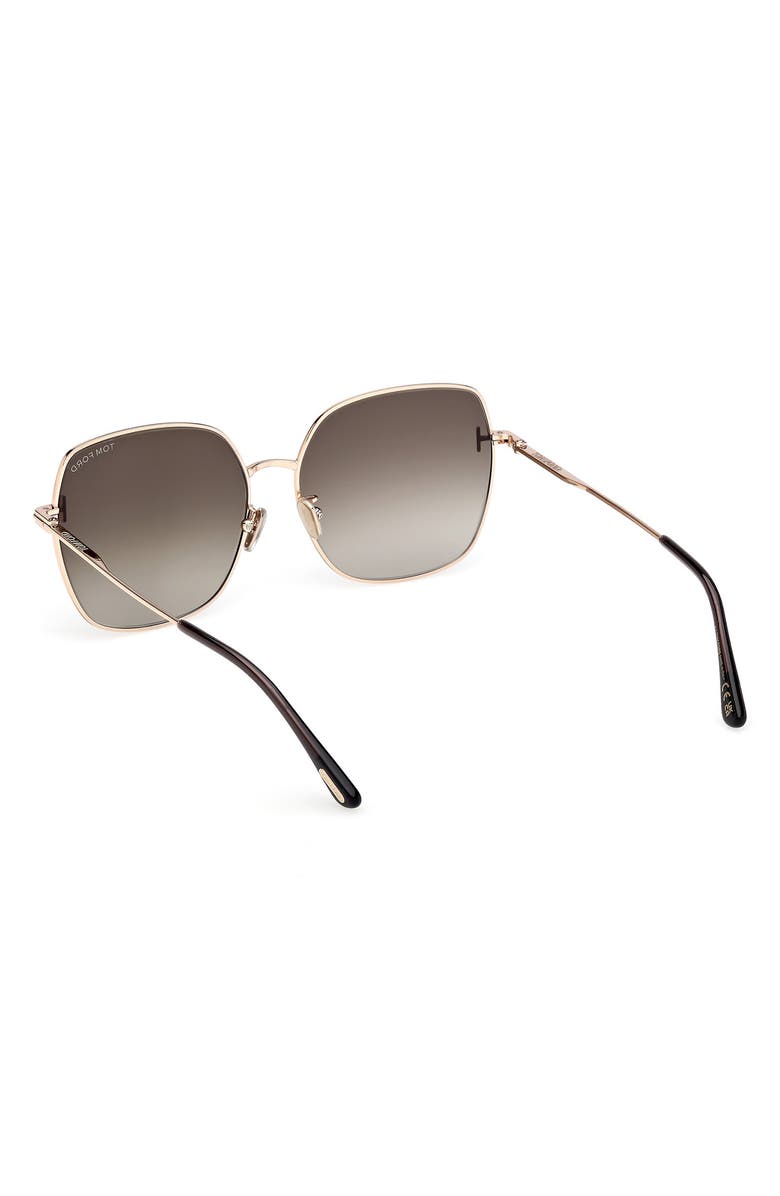 TOM FORD 59mm Gradient Square Sunglasses, Alternate, color, Rose Gold / Grey / Grad Brown