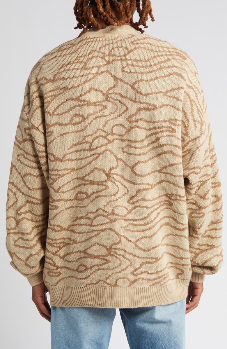 Topman Animal Stripe Oversize Cardigan, Alternate, color, 