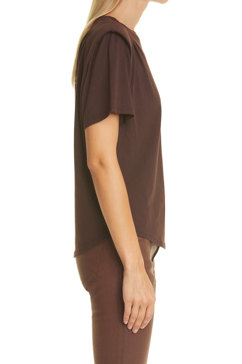 Padded Shoulder Cotton T-Shirt, Alternate, color, MAHOGANY