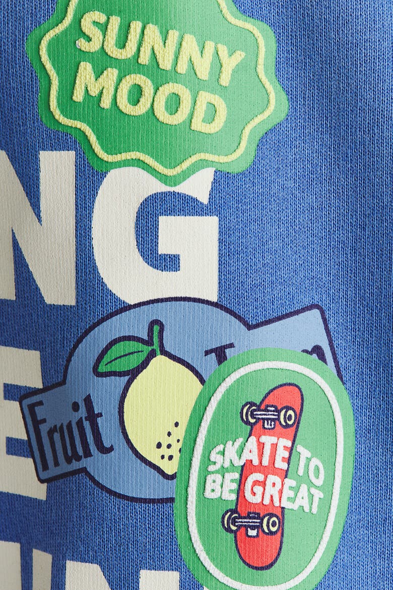 Printed Sweatshirt, Alternate, color, Blue/Sunshine