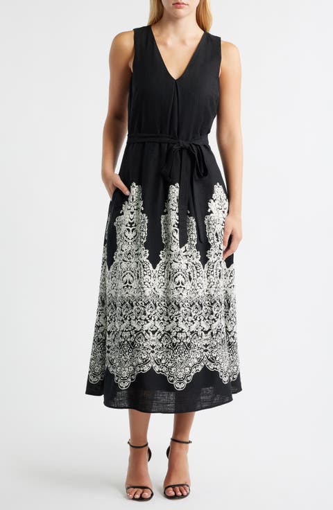 Tie Waist Sleeveless Maxi Dress