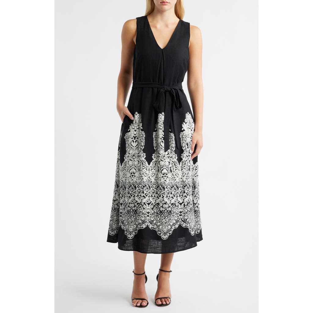 Halogen ® Tie Waist Sleeveless Maxi Dress In Black