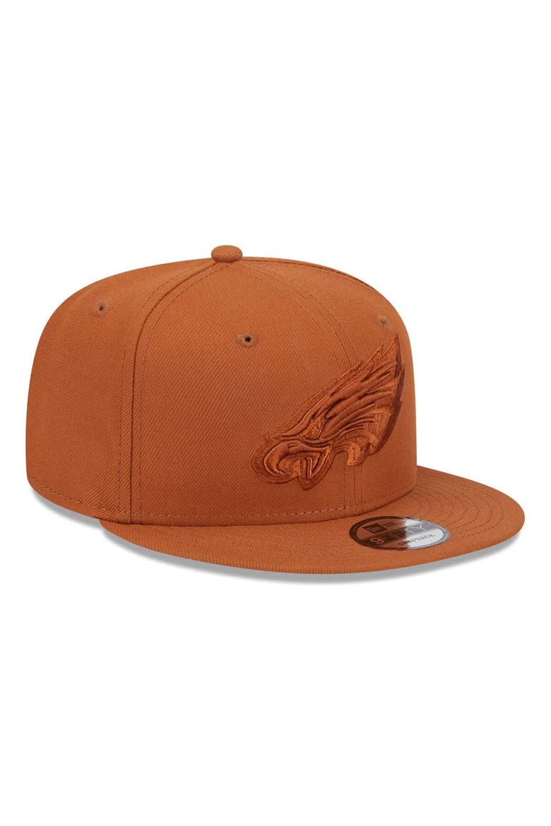 Men's New Era Brown Philadelphia Eagles Color Pack 9FIFTY Snapback Hat, Alternate, color, Brown