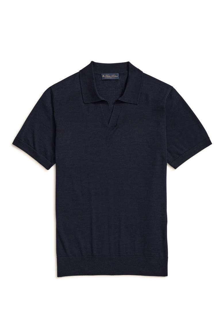 Merino Wool Polo Sweater, Alternate, color, NAVY