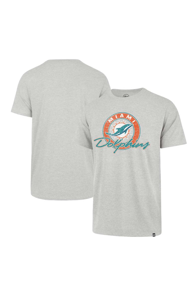 '47 Men's '47 Gray Miami Dolphins Ringtone Franklin T-Shirt, Main, color, Gray