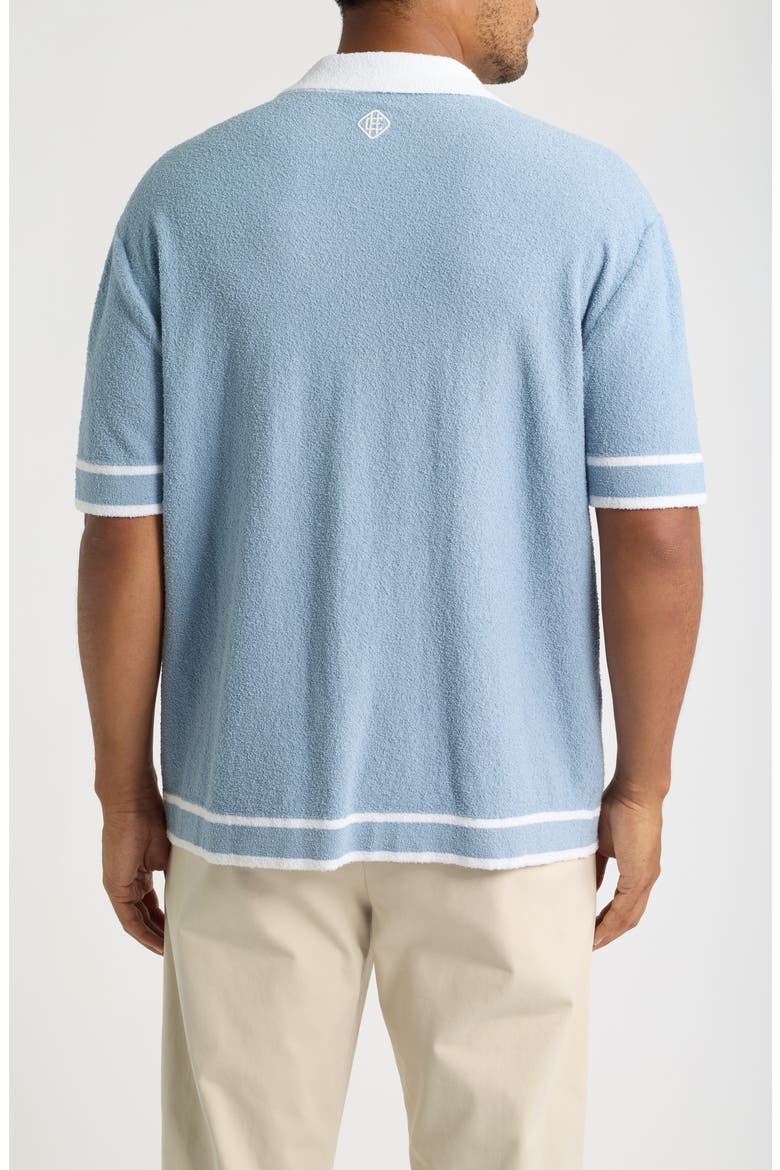 Armando Knit Cotton Blend Camp Shirt, Alternate, color, POWDER BLUE-07