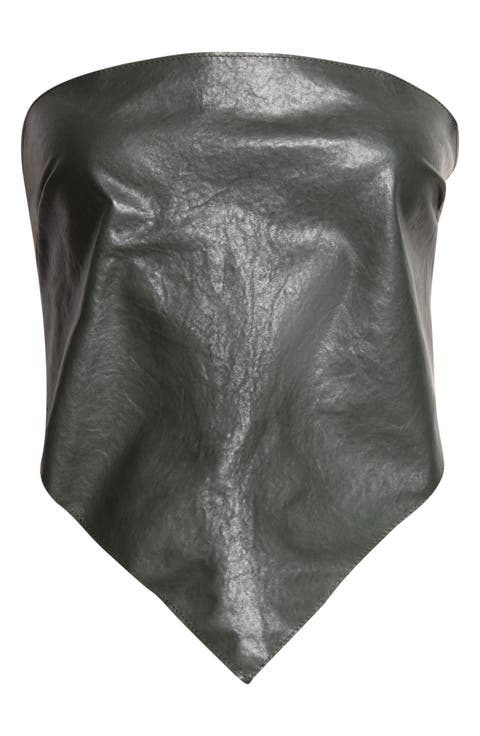 Alba Leather Scarf Top