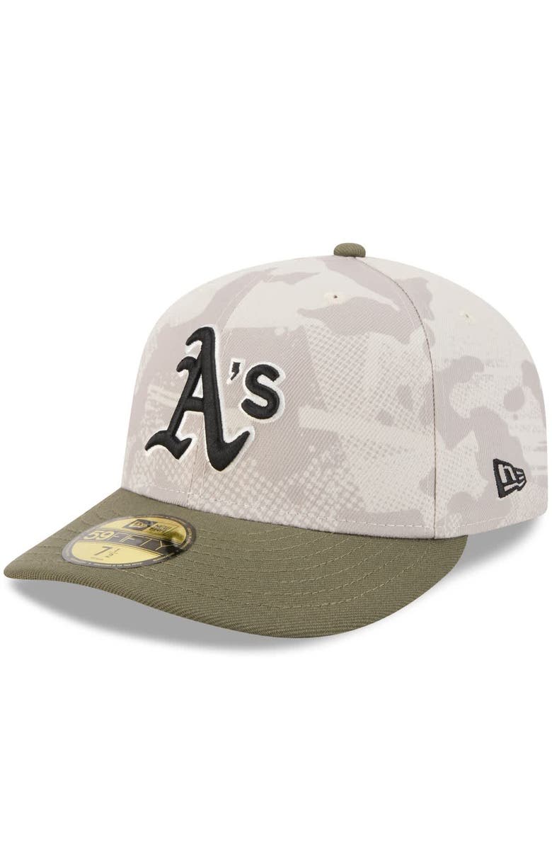 New Era Men's New Era Light Beige/Olive Athletics 2025 Armed Forces Day 59FIFTY Fitted Hat, Alternate, color, Light Beige