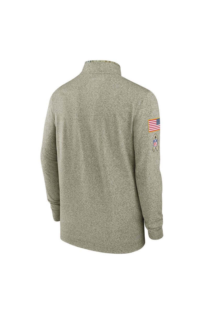 Nike Men's Nike Olive Philadelphia Eagles 2022 Salute to Service Shield Quarter-Zip Top, Alternate, color, 