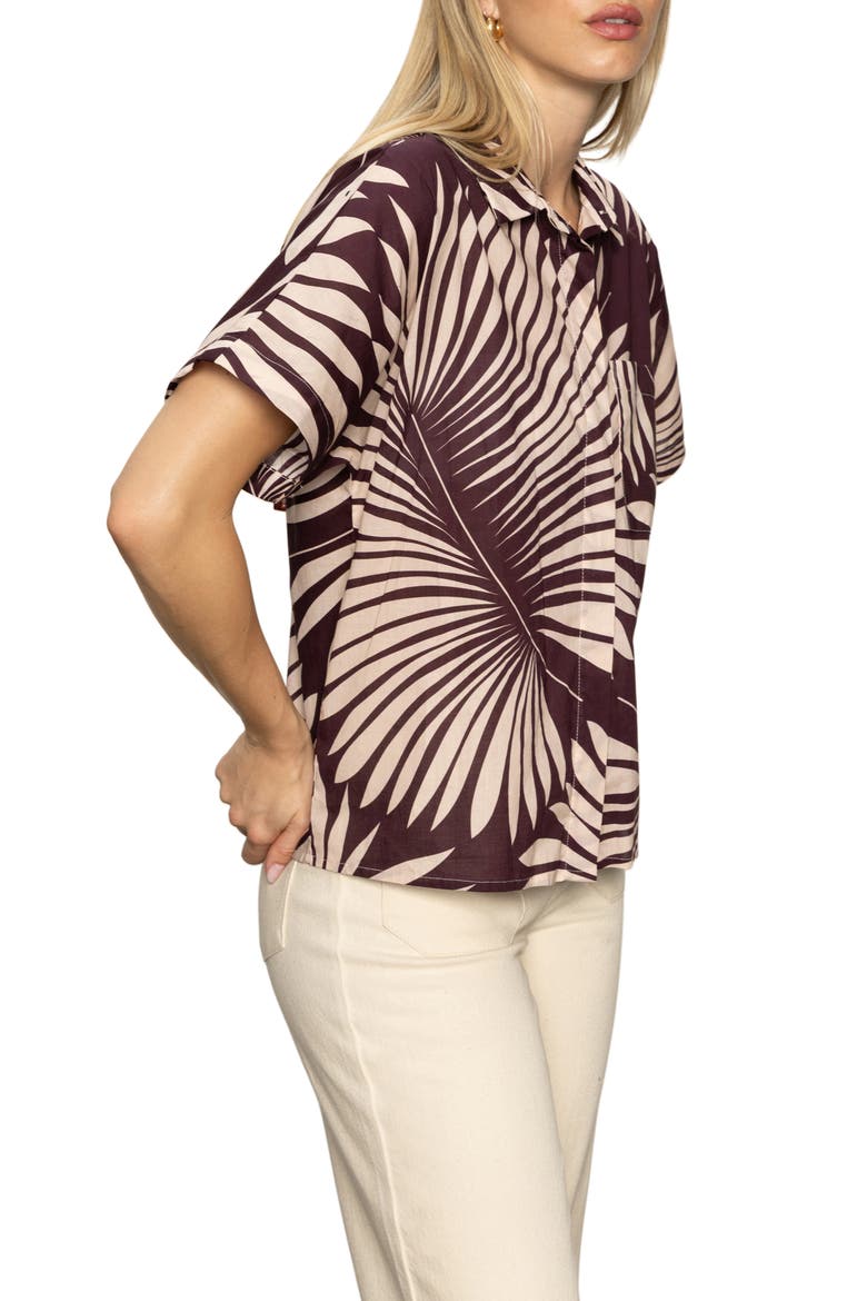Sanc Souvenir Fron Print Cotton Camp Shirt, Alternate, color, MESA PALM
