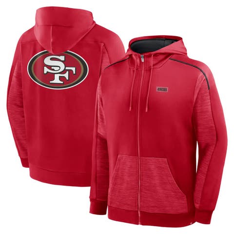 Men's Fanatics Scarlet San Francisco 49ers Checkdown Pass Full-Zip Hoodie