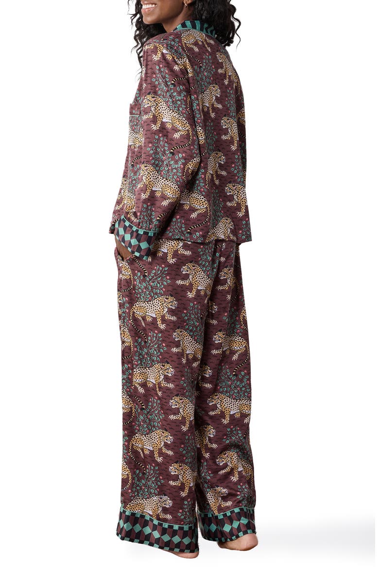 Soho Satin Pajamas, Alternate, color, RAISIN
