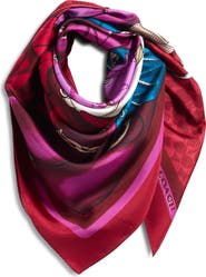 COACH Stacked Tabby Print Silk Square Scarf