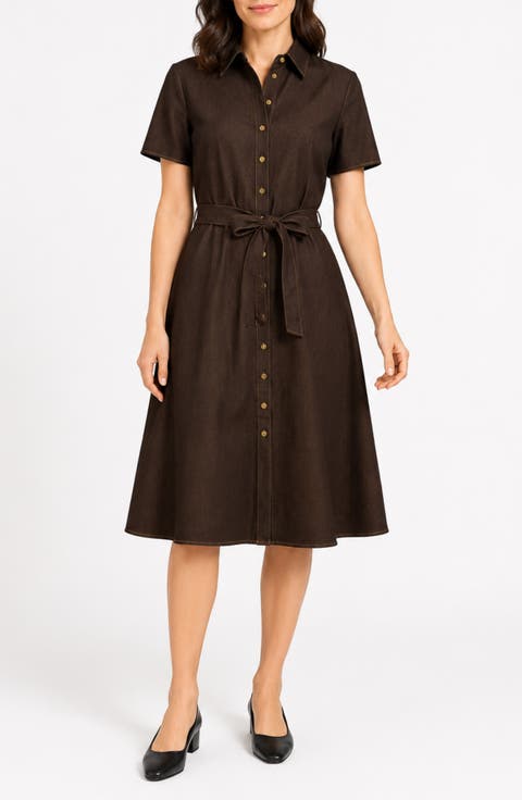 Denim Short Sleeve Shirtdress