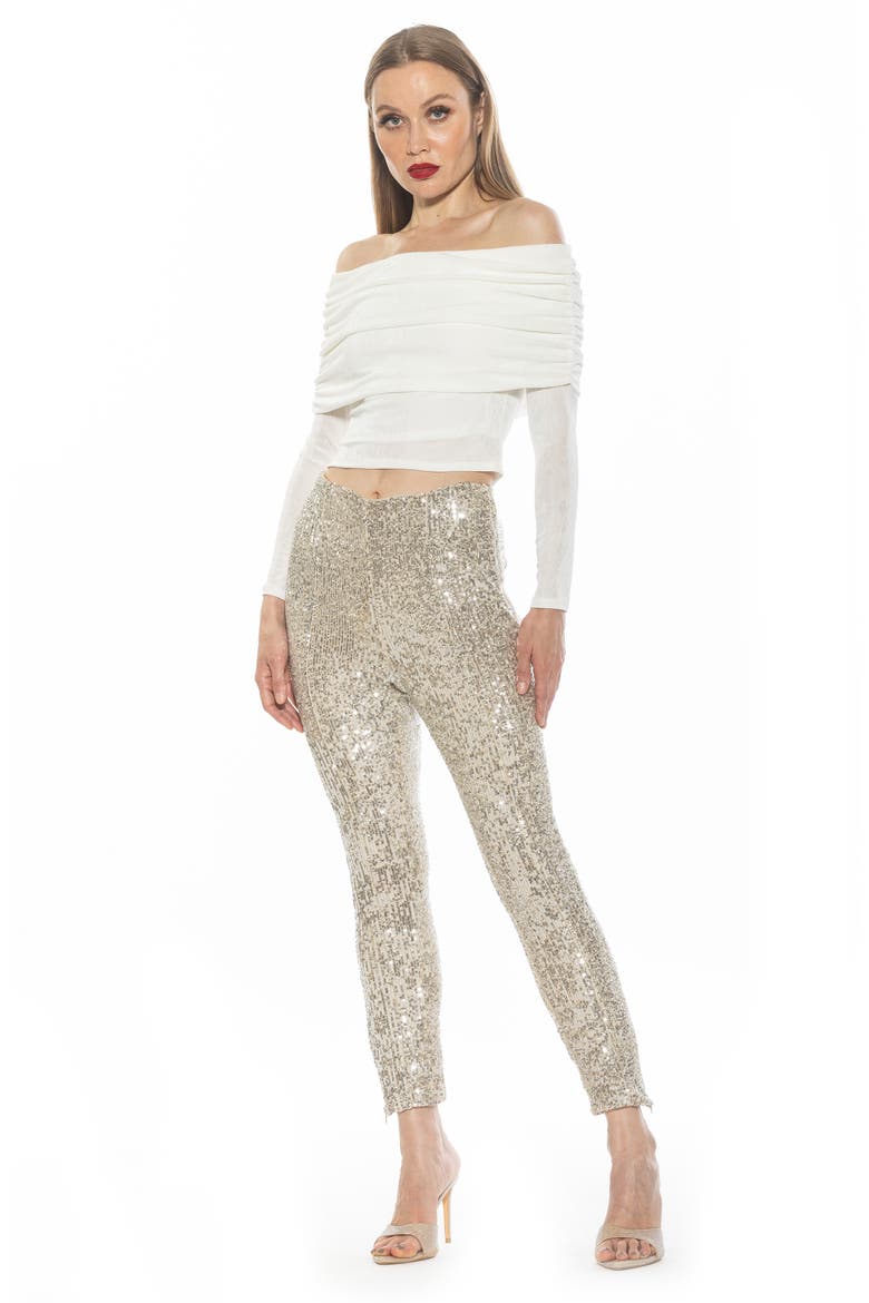 Hannah Off the Shoulder Long Sleeve Top, Alternate, color, IVORY
