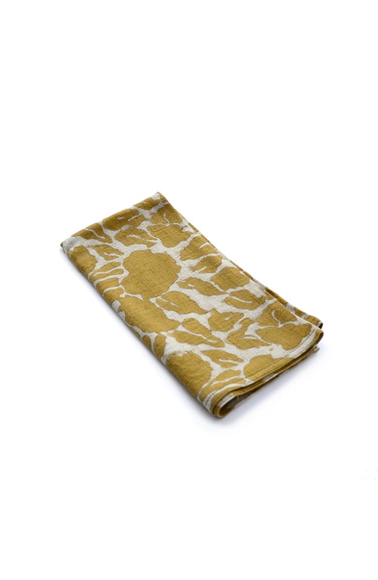 Ichcha Yan Mustard Block Print Napkins - Set of 4, Alternate, color, Mustard