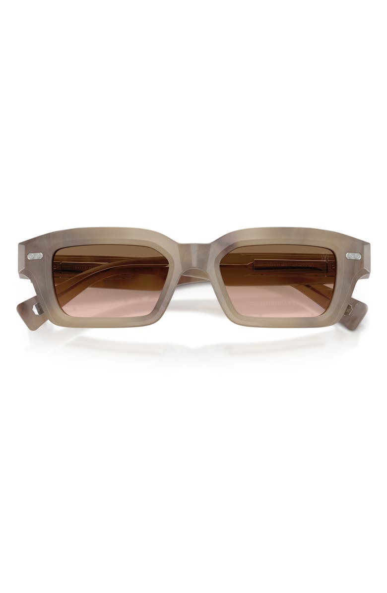 Brunello Cucinelli Marla 50mm Rectangular Sunglasses, Alternate, color, Cashmere Beige