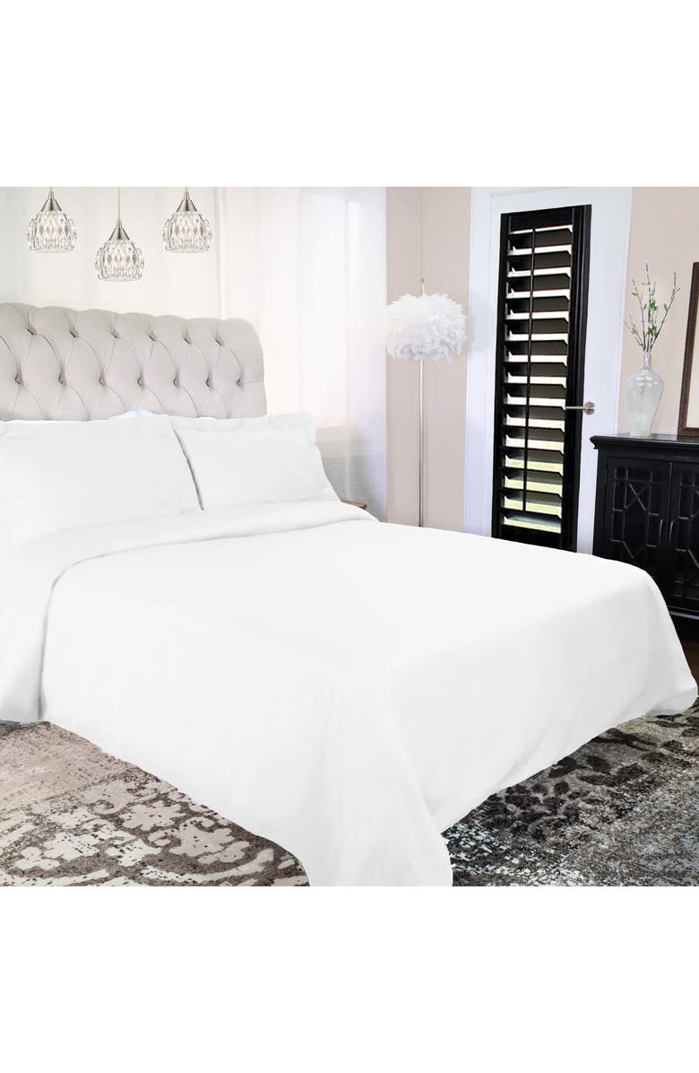 Superior Solid 300 Thread Count Sateen Duvet Cover & Shams Set, Alternate, color, White
