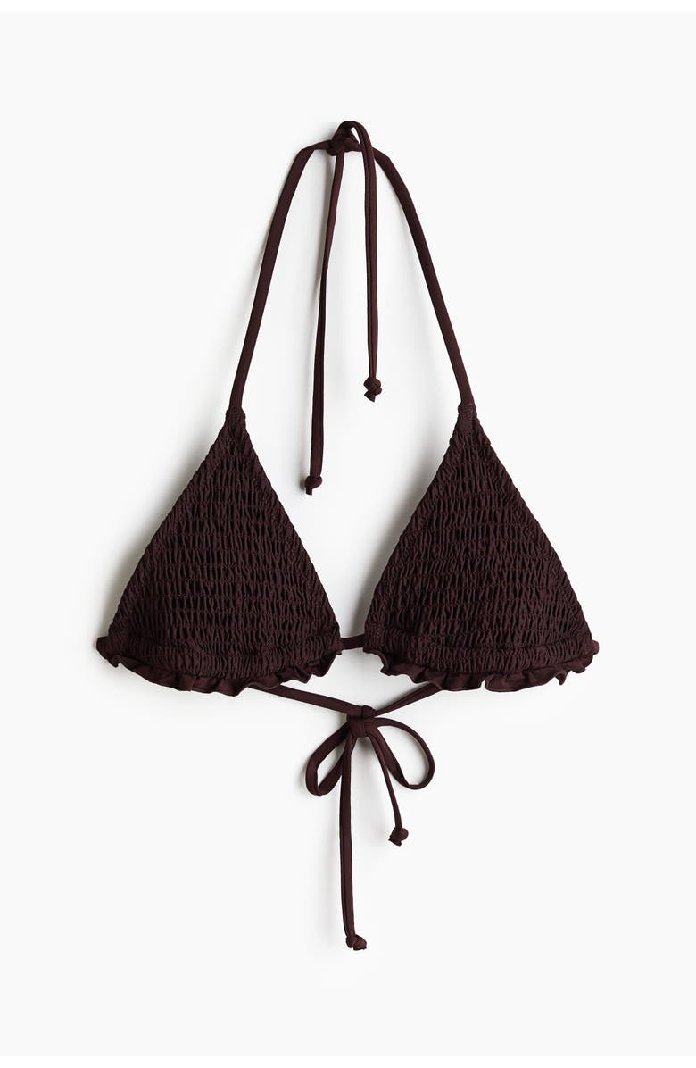 H&M Padded triangle bikini top, Alternate, color, Dark Brown