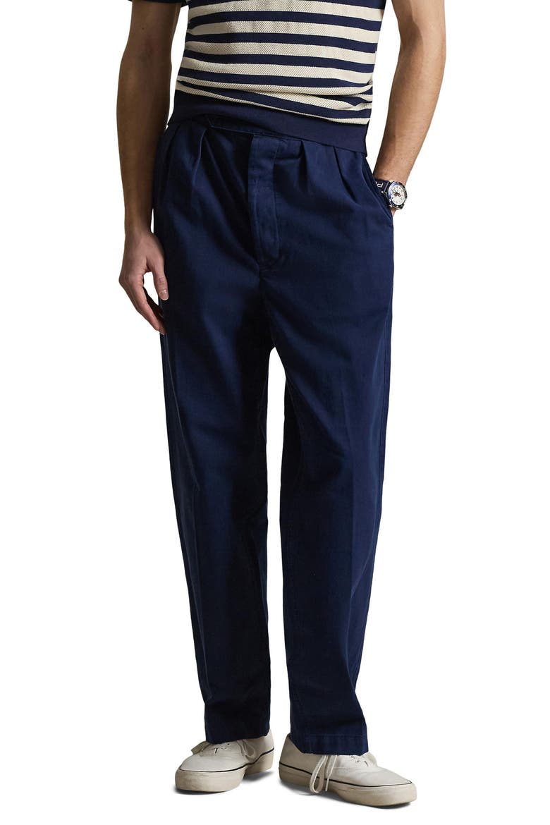 Relaxed Fit Twill Officer's Pants, Main, color, DARK COBALT