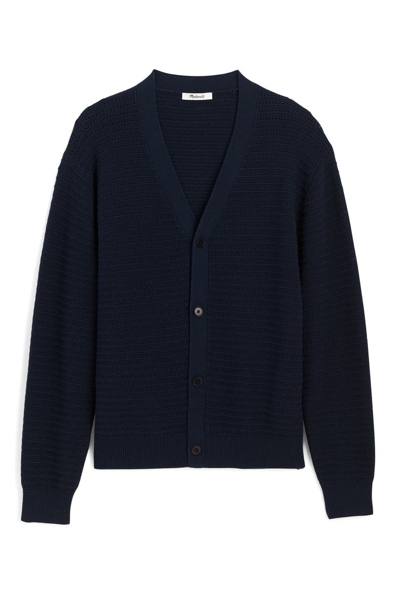 Open Stitch Cotton Cardigan, Alternate, color, DARK NAVY