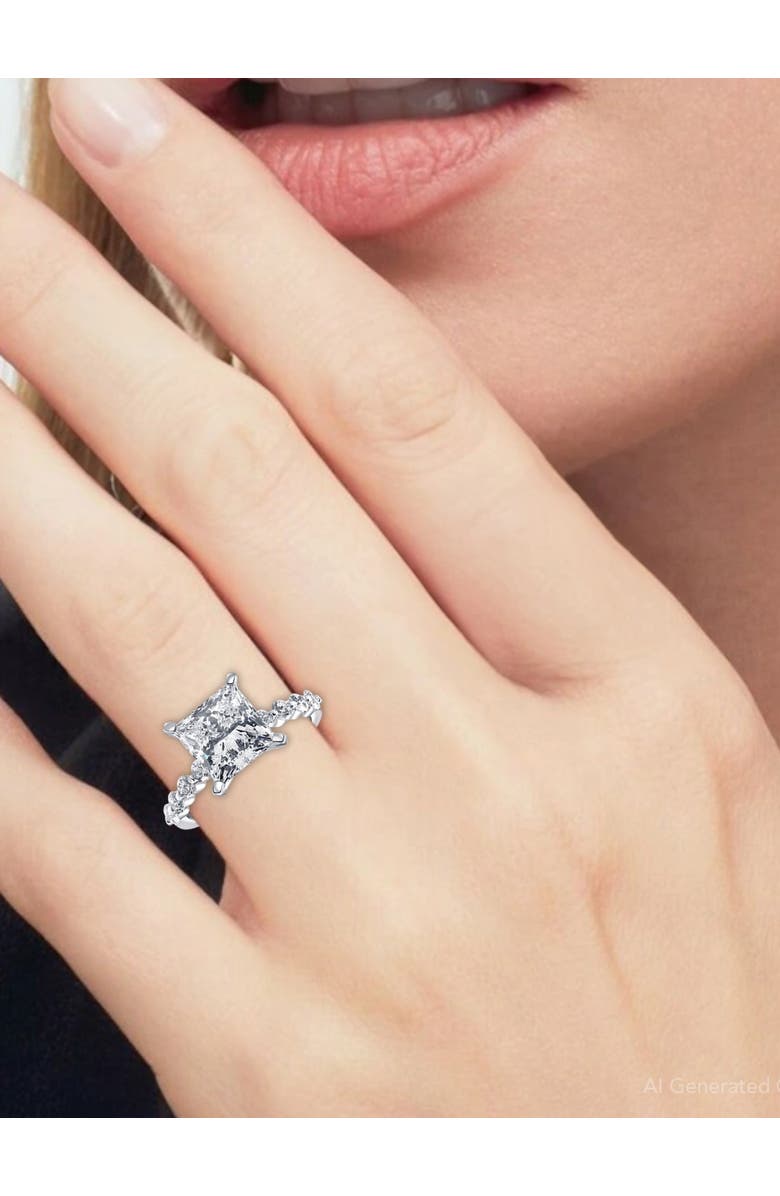 Bliss Diamond Certified 3.44Ct Princess Cut Diamond Engagement Ring 14k Gold Lab Grown, Alternate, color, 