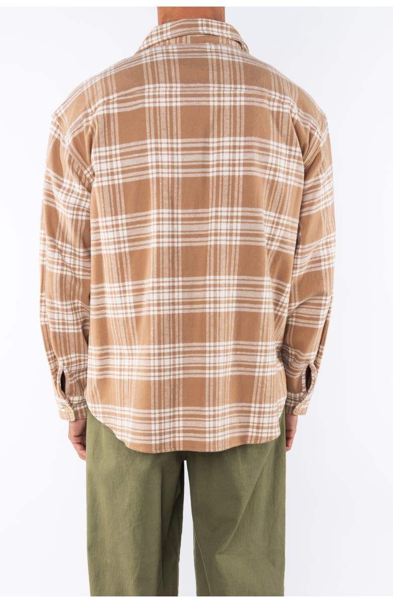 ARIKO Bucky Split Hem Shirt Jacket, Alternate, color, White-Beige-Plaid