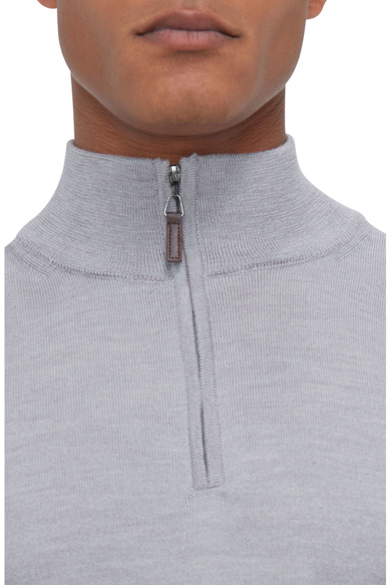 Merino Wool Quarter Zip Pullover, Alternate, color, PLATINUM