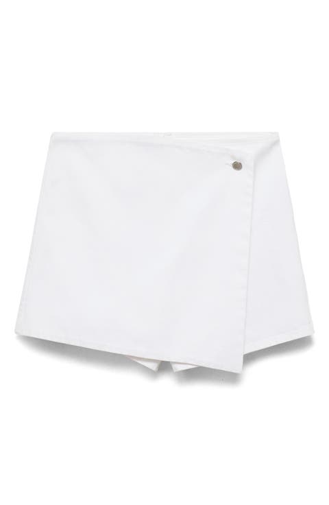 Faux Wrap Denim Skort